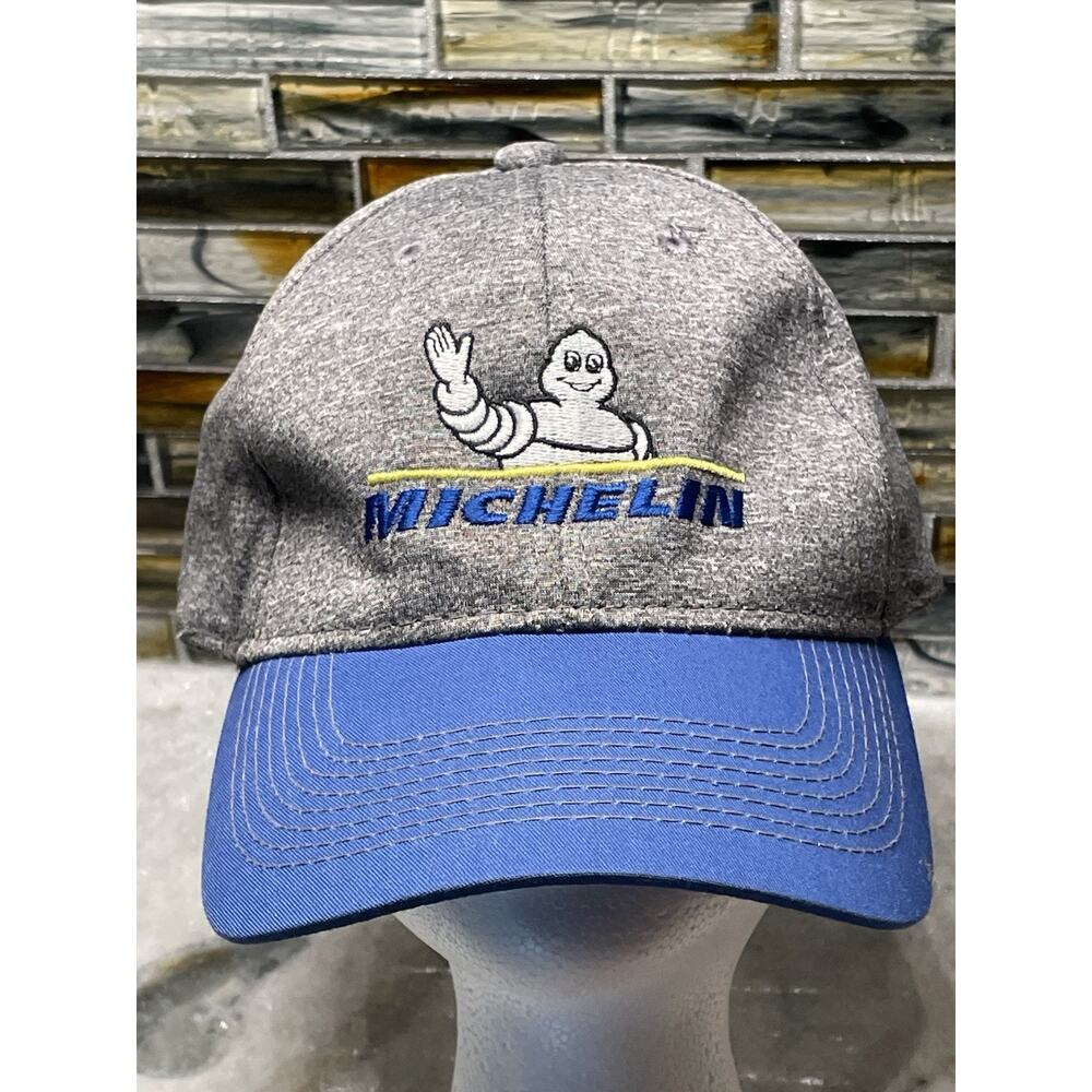 Vintage Michelin Tire Hat Ball Cap Blue Gray Full Fit AJM International